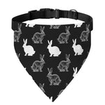 Black And White Rabbit Pattern Print Over The Collar Dog Bandana