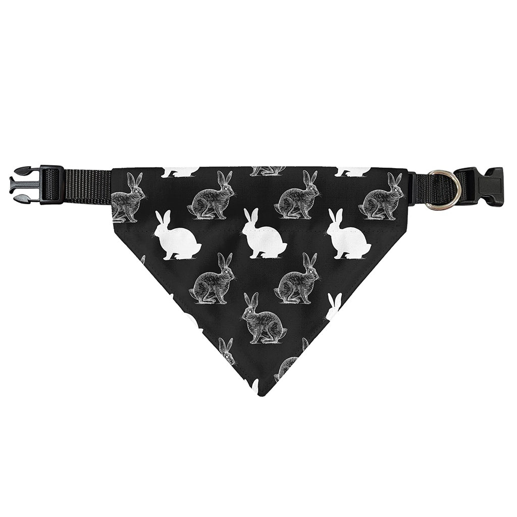 Black And White Rabbit Pattern Print Over The Collar Dog Bandana