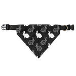 Black And White Rabbit Pattern Print Over The Collar Dog Bandana