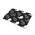 Black And White Rabbit Pattern Print Pet Cooling Mat Cover