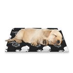 Black And White Rabbit Pattern Print Pet Cooling Mat Cover