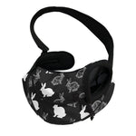 Black And White Rabbit Pattern Print Pet Sling Carrier