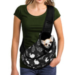 Black And White Rabbit Pattern Print Pet Sling Carrier