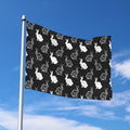 Black And White Rabbit Pattern Print Polyester Flag