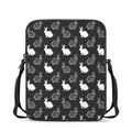Black And White Rabbit Pattern Print Rectangular Crossbody Bag
