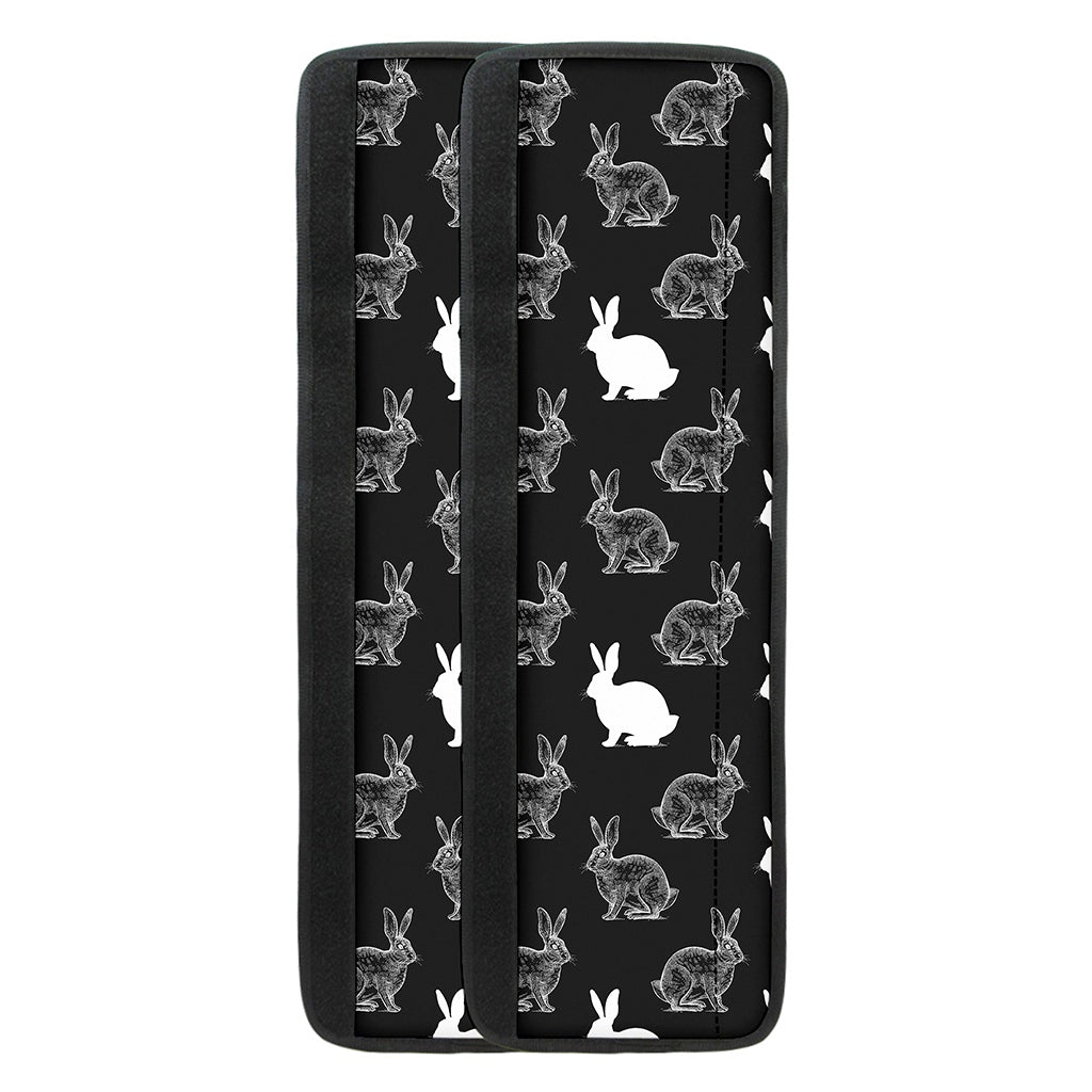 Black And White Rabbit Pattern Print Refrigerator Handle Covers