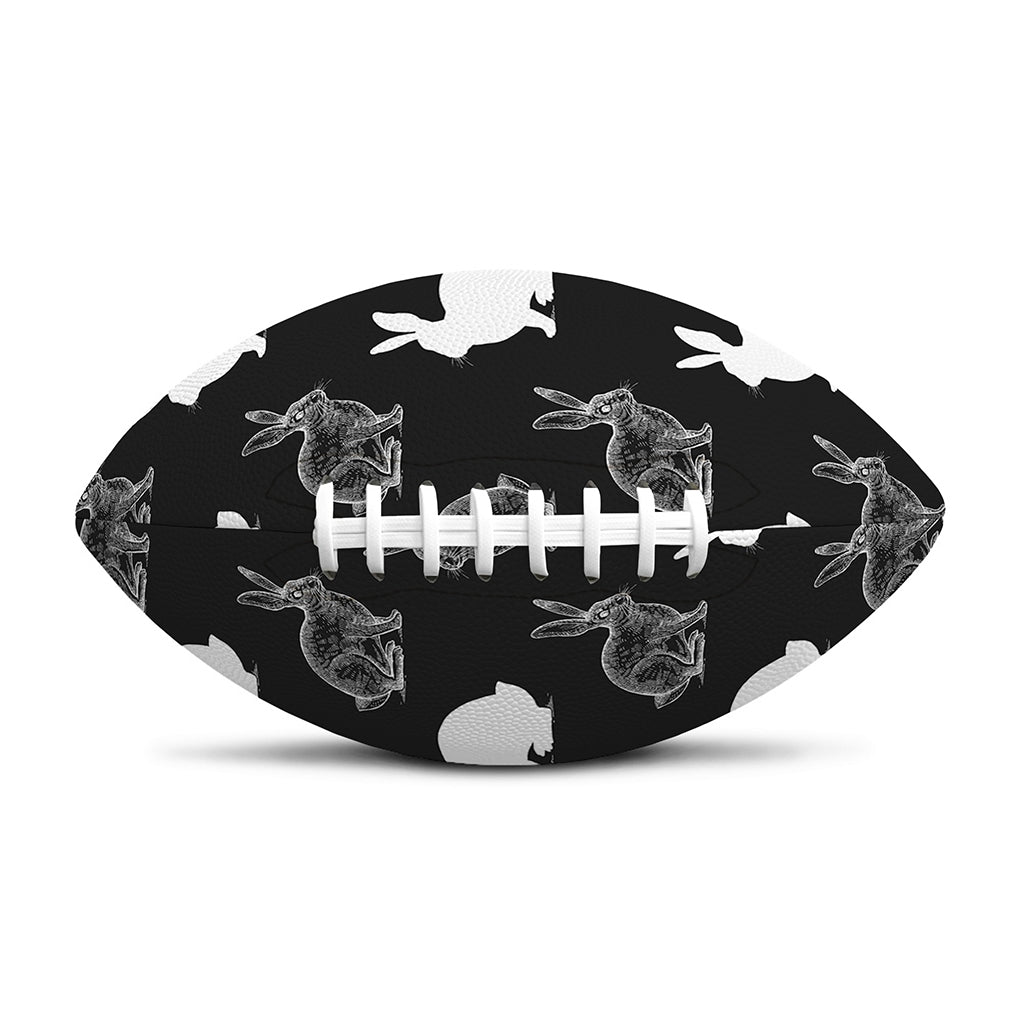 Black And White Rabbit Pattern Print Rugby Ball