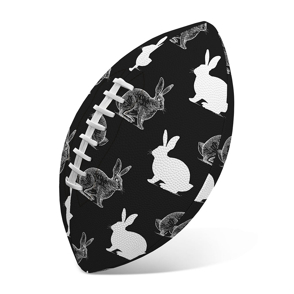 Black And White Rabbit Pattern Print Rugby Ball