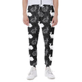 Black And White Rabbit Pattern Print Joggers
