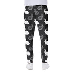 Black And White Rabbit Pattern Print Scuba Joggers