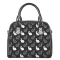 Black And White Rabbit Pattern Print Shoulder Handbag