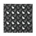 Black And White Rabbit Pattern Print Silk Bandana