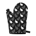 Black And White Rabbit Pattern Print Single Oven Mitt