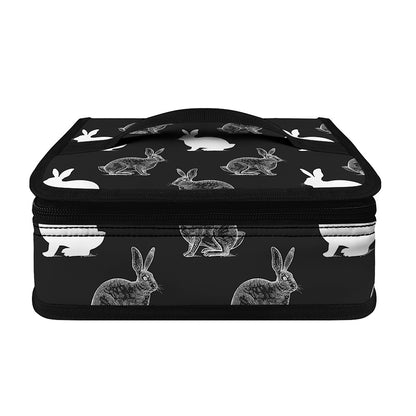 Black And White Rabbit Pattern Print Small Lunch Bag