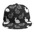 Black And White Rabbit Pattern Print Snapback Cap