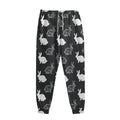 Black And White Rabbit Pattern Print Sweatpants