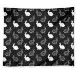 Black And White Rabbit Pattern Print Tapestry