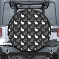 Black And White Rabbit Pattern Print Tire Cover