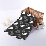 Black And White Rabbit Pattern Print Towel