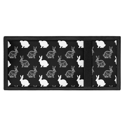 Black And White Rabbit Pattern Print Trifold Wallet