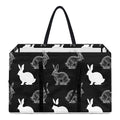 Black And White Rabbit Pattern Print Utility Tote Bag