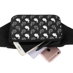 Black And White Rabbit Pattern Print Waist Bag