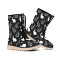 Black And White Rabbit Pattern Print Winter Boots