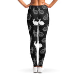 Black And White Rabbit Pattern Print Women's Leggings