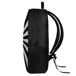 Black And White Radial Rays Print 17 Inch Backpack