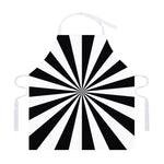 Black And White Radial Rays Print Adjustable Apron