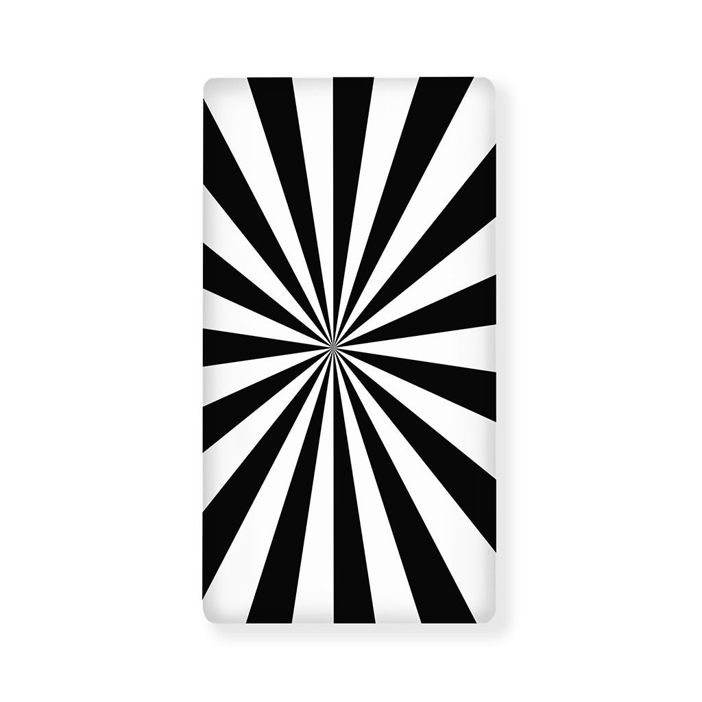 Black And White Radial Rays Print Baby Crib Sheet