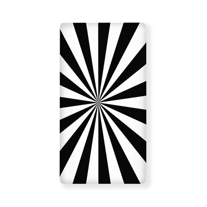 Black And White Radial Rays Print Baby Crib Sheet