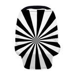 Black And White Radial Rays Print Baby Seat Cover