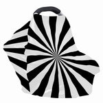 Black And White Radial Rays Print Baby Seat Cover
