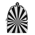 Black And White Radial Rays Print School Backpack