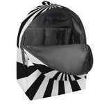Black And White Radial Rays Print Backpack