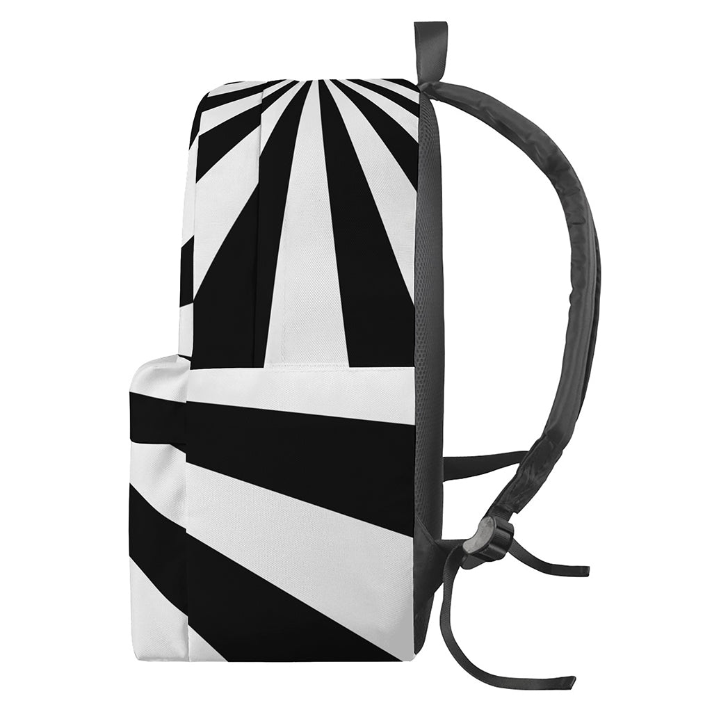 Black And White Radial Rays Print Backpack