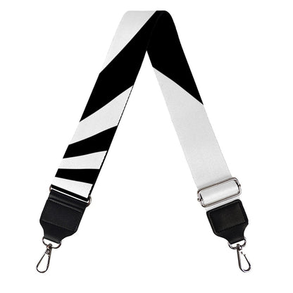 Black And White Radial Rays Print Bag Strap