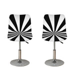 Black And White Radial Rays Print Bar Stool Covers