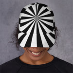 Black And White Radial Rays Print Baseball Cap