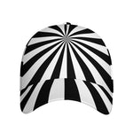 Black And White Radial Rays Print Baseball Cap