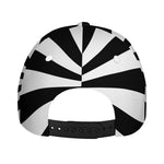 Black And White Radial Rays Print Baseball Cap