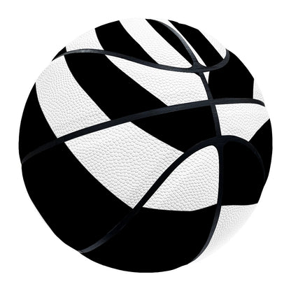 Black And White Radial Rays Print Basketball