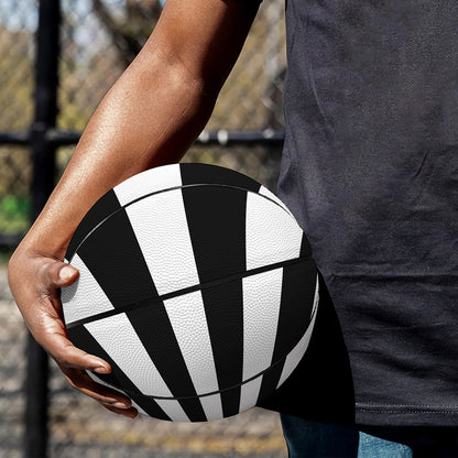 Black And White Radial Rays Print Basketball