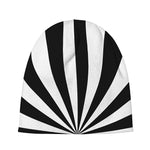 Black And White Radial Rays Print Beanie