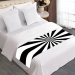Black And White Radial Rays Print Bed Runner