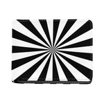 Black And White Radial Rays Print Bifold Wallet