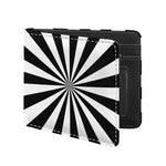 Black And White Radial Rays Print Bifold Wallet