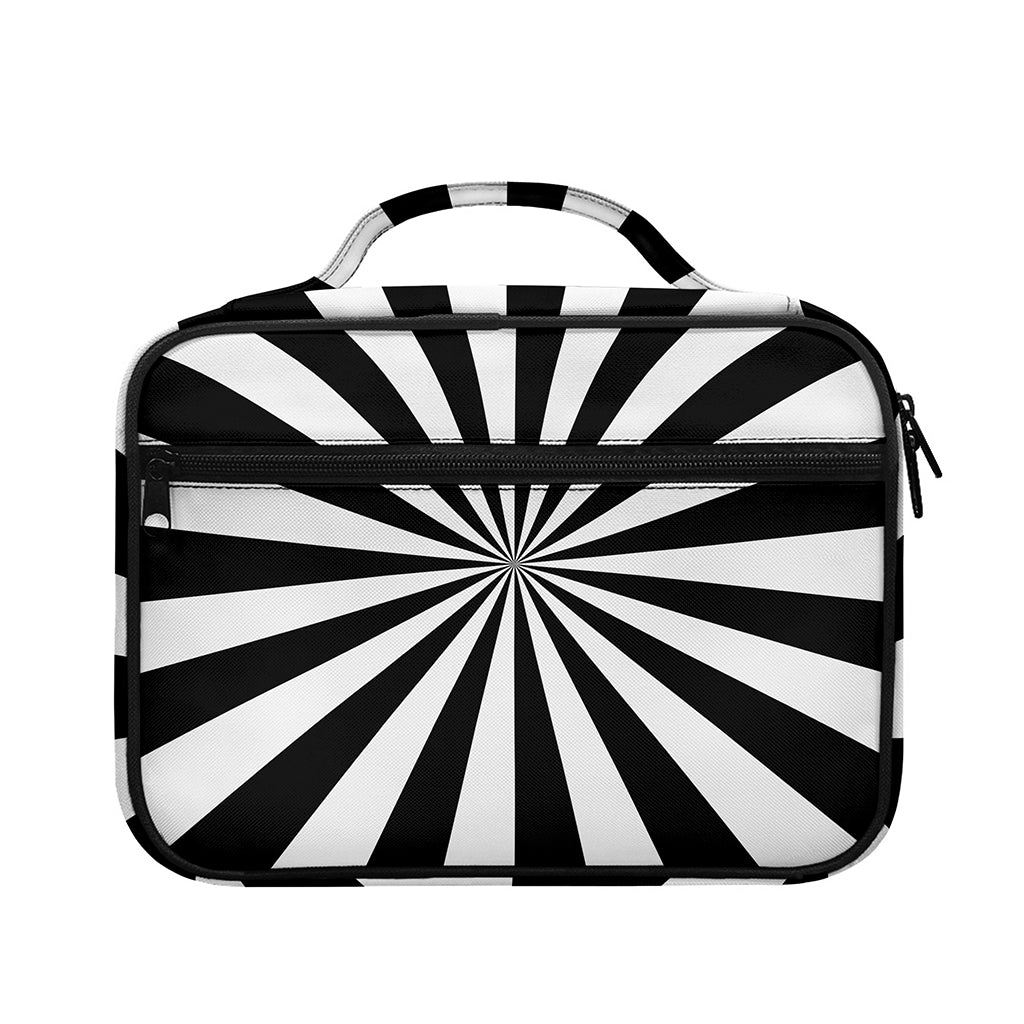 Black And White Radial Rays Print Briefcase Bible Bag