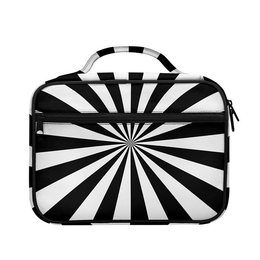 Black And White Radial Rays Print Briefcase Bible Bag